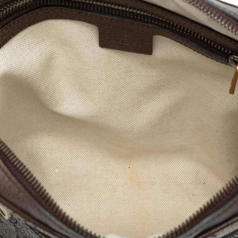 Gucci Small GG Supreme Web Ophidia Messenger Bag Brown Canvas Good condition - Model View