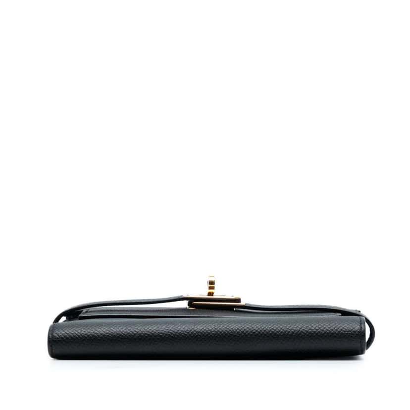 Hermès Medium Epsom Kelly Depliant Wallet Black Leather Good condition - Inside View