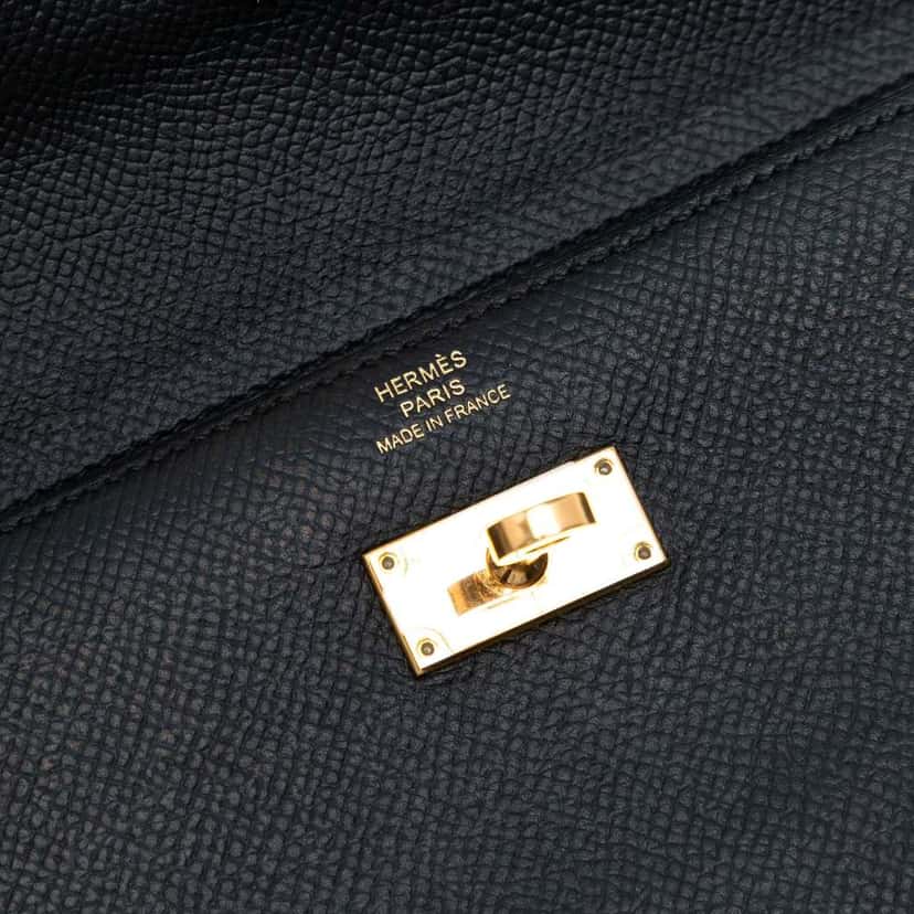 Hermès Medium Epsom Kelly Depliant Wallet Black Leather Good condition - Box View