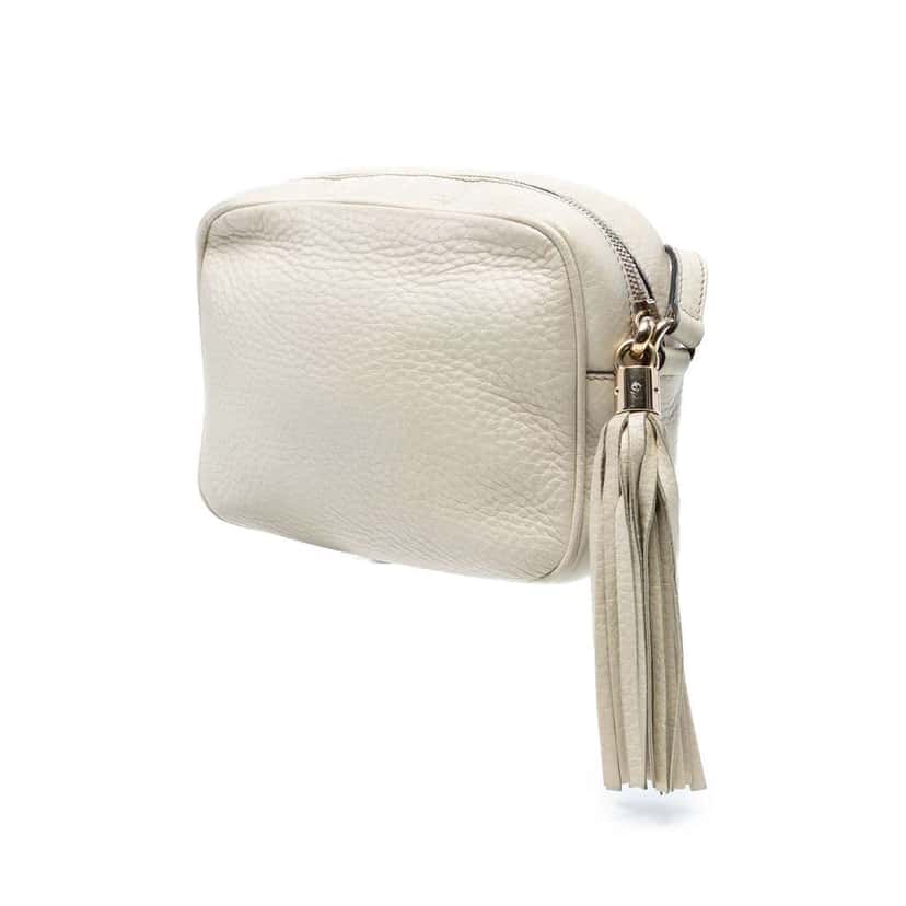 Gucci Leather Soho Disco Crossbody White Leather Good condition - Back View