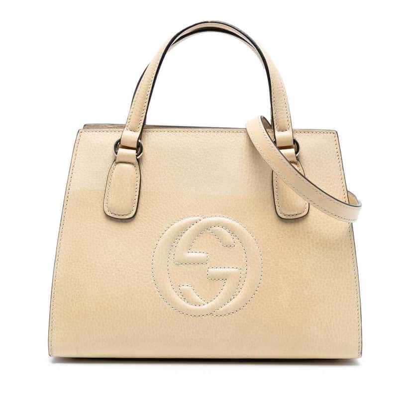 Gucci Medium Dollar Calf Soho Top Handle Convertible Tote Brown Leather Good condition - Front View