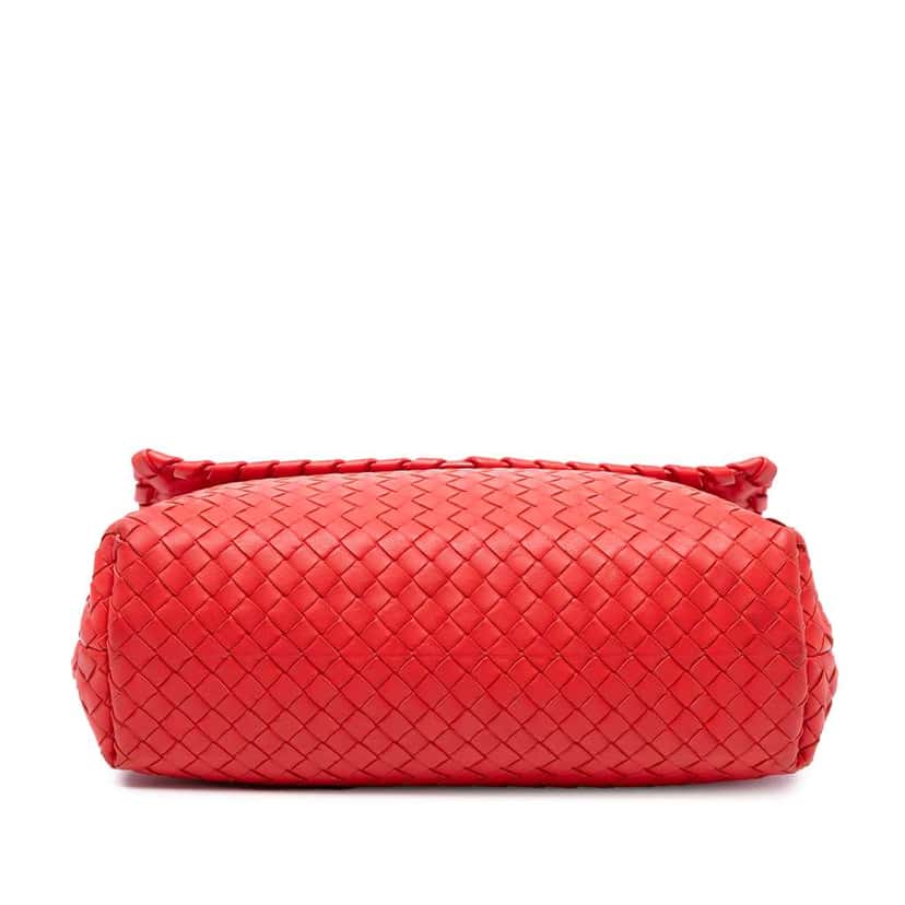 Bottega Veneta Medium Nappa Intrecciato Olimpia Shoulder Bag Red Leather Good condition - Inside View