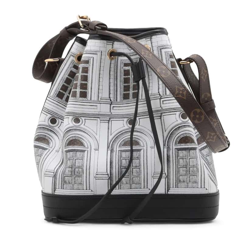 Louis Vuitton Fornasetti Architettura Noe MM White Leather Good condition - Back View