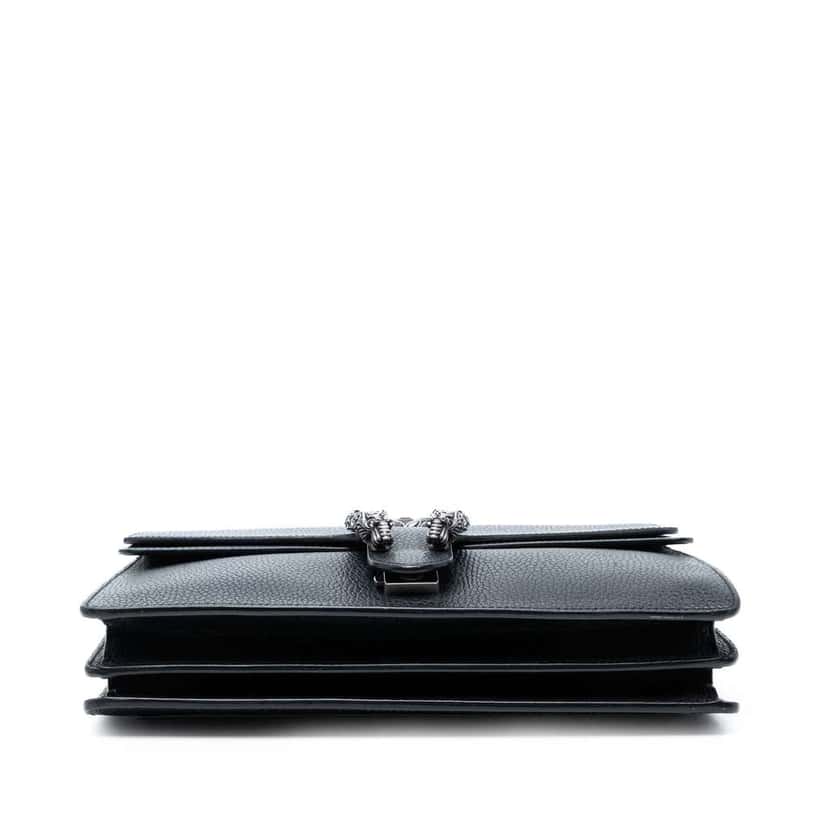 Gucci Medium Calfskin Dionysus Shoulder Bag Black Leather Good condition - Inside View