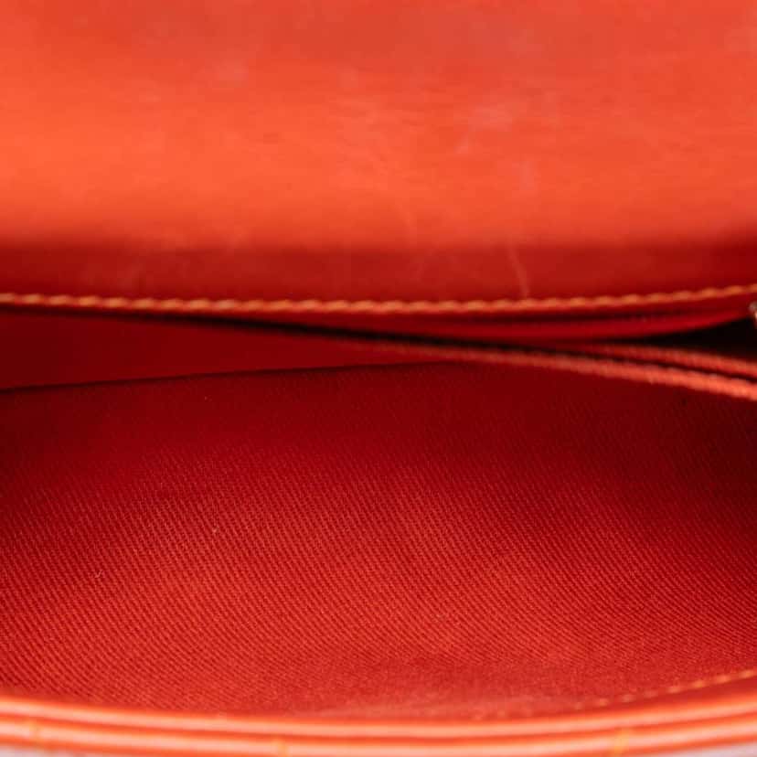 Chanel Mini Chevron Lambskin Coco Top Handle Bag Orange Leather Good condition - Model View