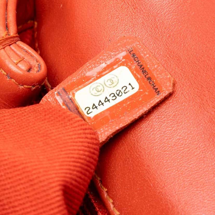 Chanel Mini Chevron Lambskin Coco Top Handle Bag Orange Leather Good condition - Box View