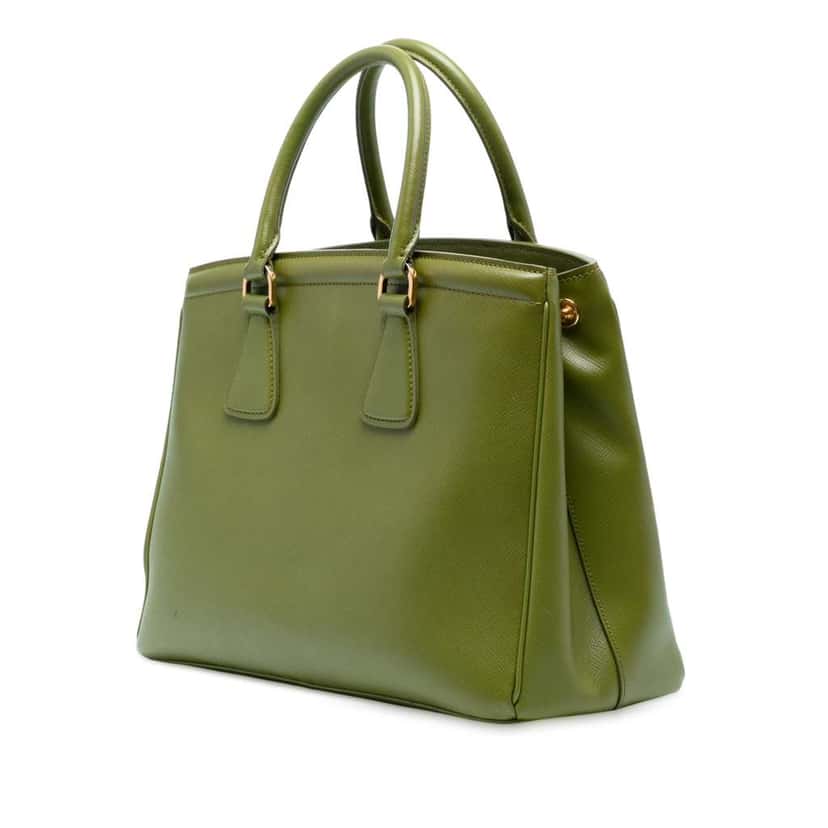Prada Saffiano Vernice Parabole Tote Green Leather Good condition - Back View