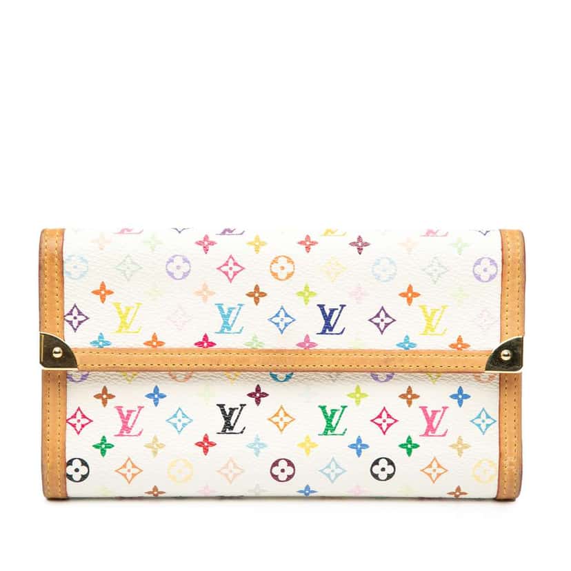 Louis Vuitton Monogram Multicolore Porte Tresor International Wallet White Good condition - Front View