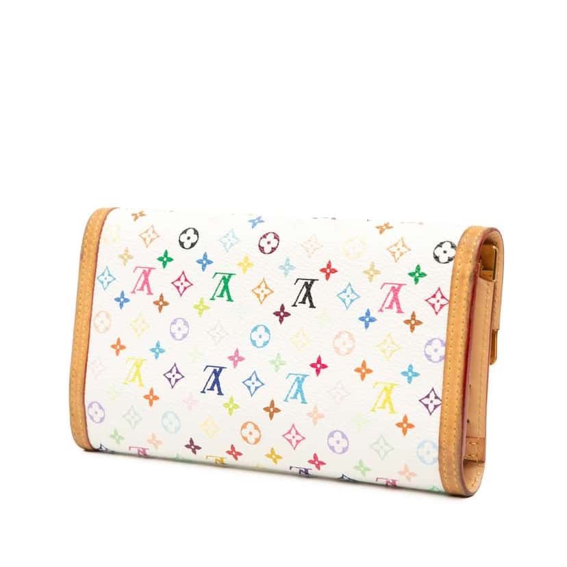 Louis Vuitton Monogram Multicolore Porte Tresor International Wallet White Good condition - Back View