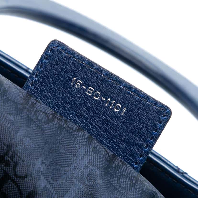 Dior Large Lambskin Cannage Lady Dior Blue Leather Very good condition - Box View