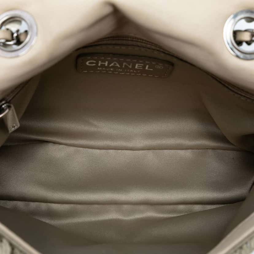 Chanel Small Paillettes Sequin Single Flap Brown Polyester Good condition - Model View