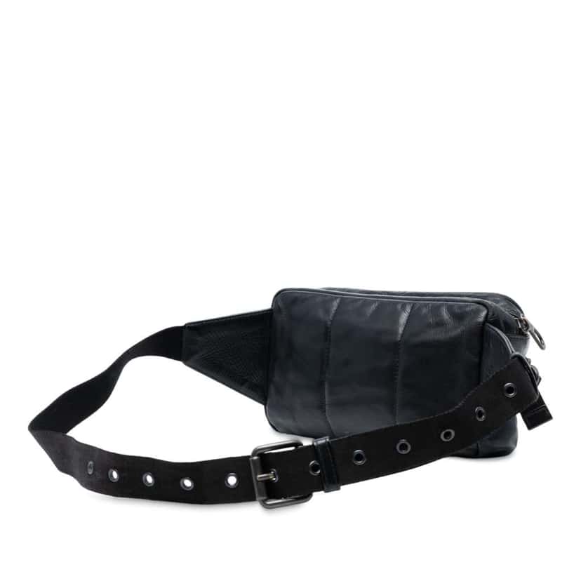 Bottega Veneta Nappa Intrecciato Belt Bag Black Leather Good condition - Back View