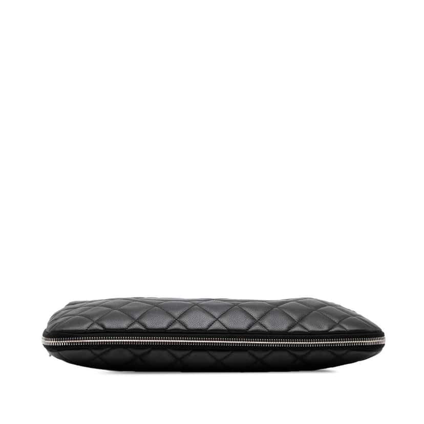 Chanel CC Quilted Caviar Expandable Tote Black Leather Good condition - Inside View