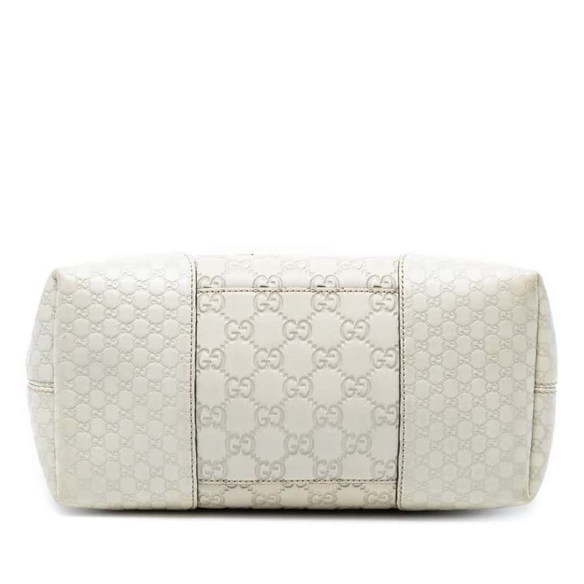 Gucci Medium Guccissima Bree Fold Over Tote White Leather Good condition - Inside View