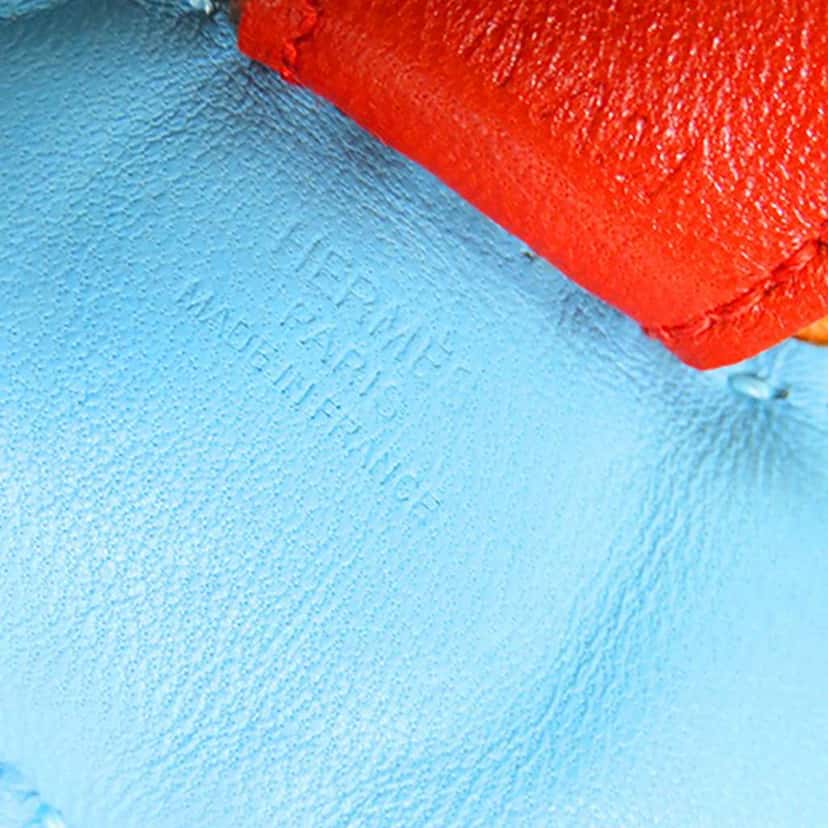 Hermès Milo Lambskin Grigri Rodeo Horse Bag Charm PM Blue Leather Good condition - Inside View