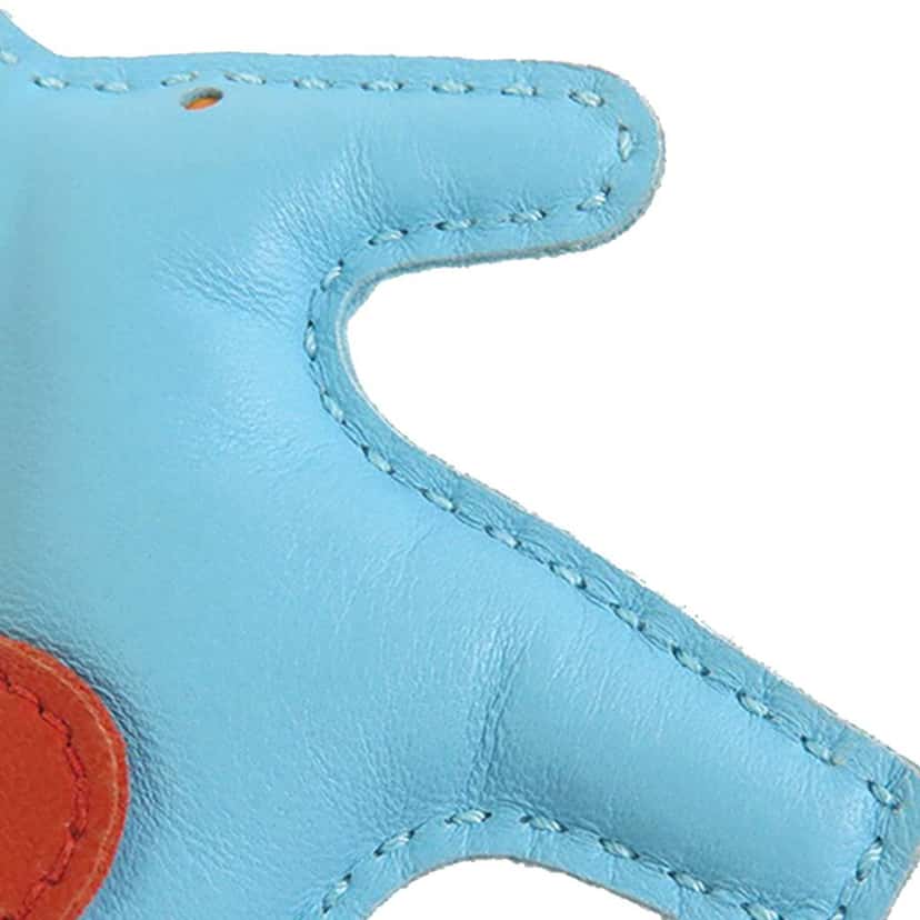 Hermès Milo Lambskin Grigri Rodeo Horse Bag Charm PM Blue Leather Good condition - Box View