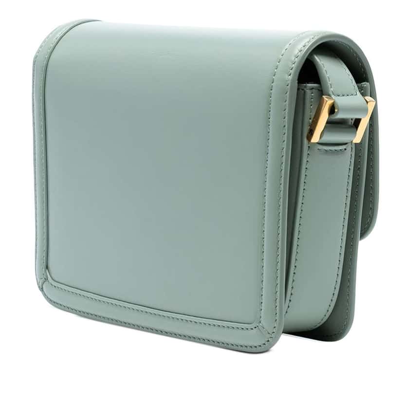 Saint Laurent Small Calfskin Solferino Satchel In Box Blue Leather Good condition - Back View