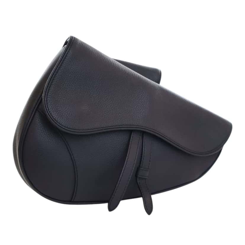 Dior Grained Calfskin Saddle Crossbody Blue Leather Good condition - Front View