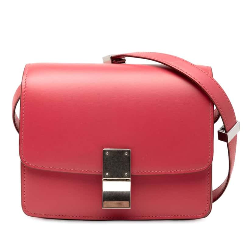 Celine Small Calfskin Classic Box Red Leather Good condition - Front View