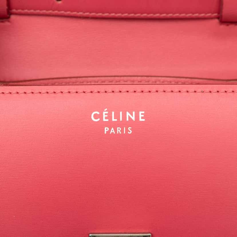 Celine Small Calfskin Classic Box Red Leather Good condition - Box View