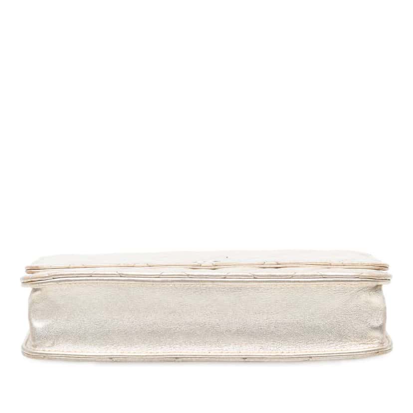 Chanel CC Quilted Metallic Lambskin Wallet on Chain Gold Leather Good condition - Inside View