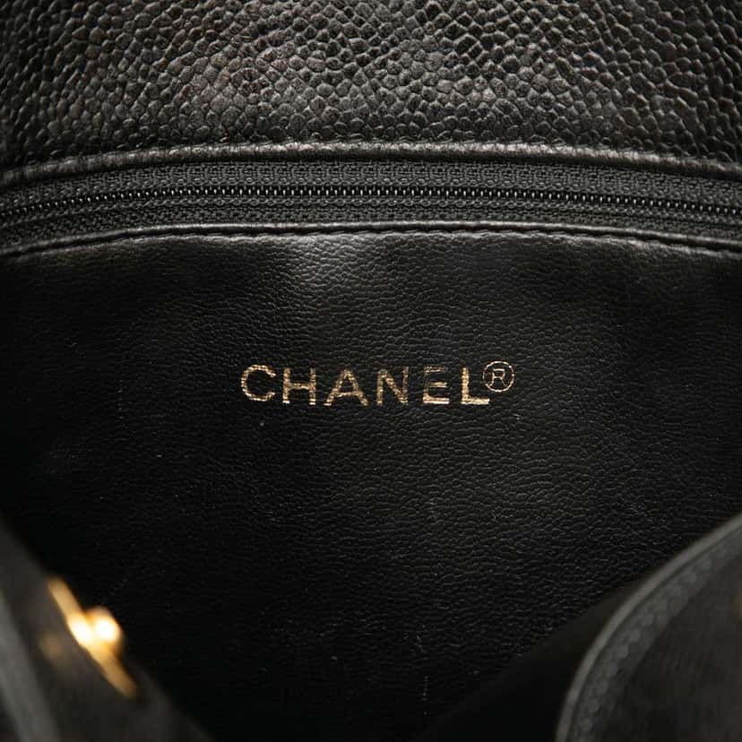 Chanel CC Caviar Chain Tote Black Leather Good condition - Box View