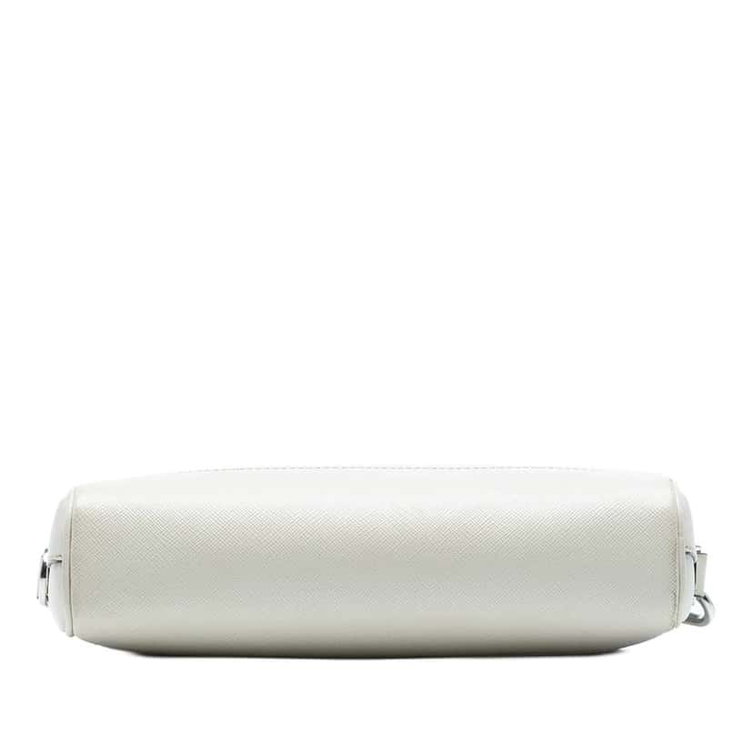 Prada Saffiano Travel Triangle Wristlet Crossbody White Leather Good condition - Inside View