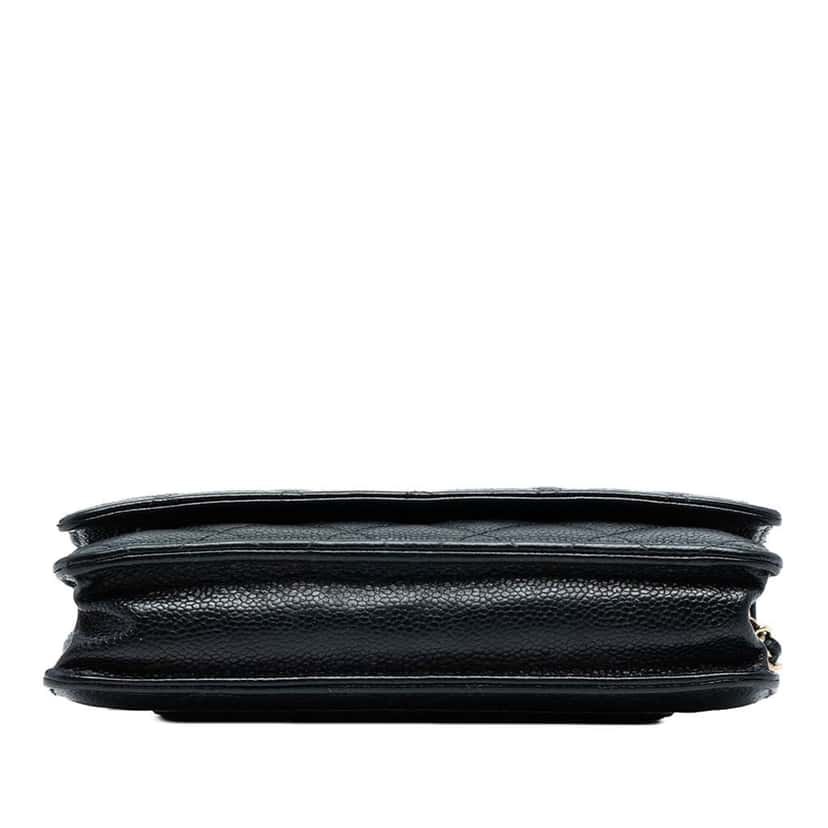 Chanel CC Quilted Caviar Wallet on Chain Black Leather Good condition - Inside View