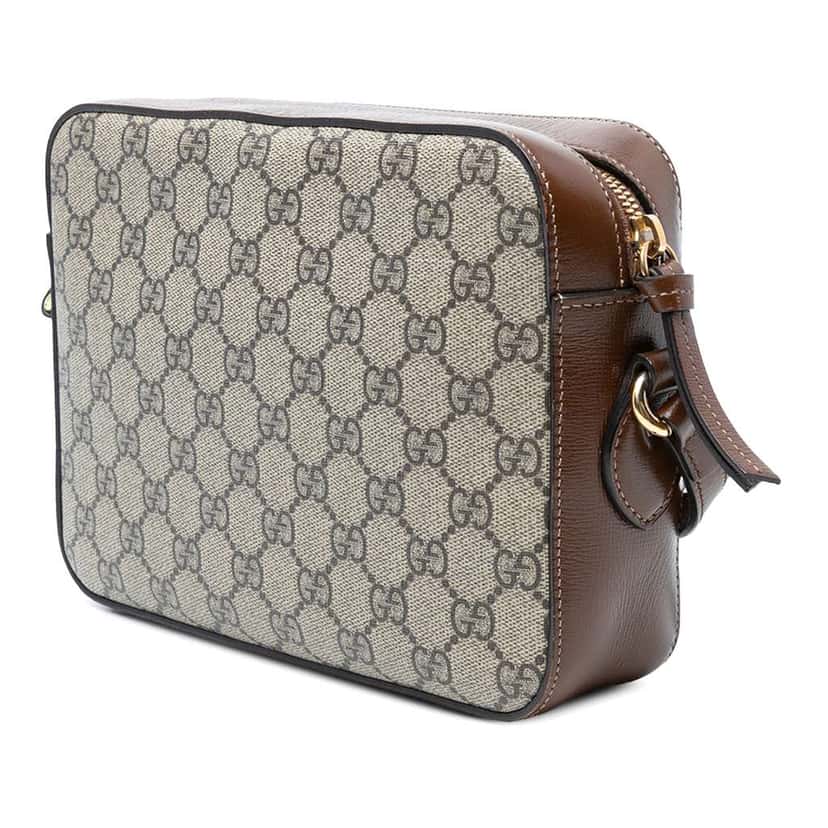 Gucci Small GG Supreme Horsebit 1955 Crossbody Brown Canvas Good condition - Back View