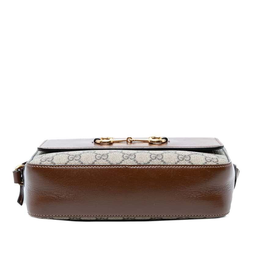 Gucci Small GG Supreme Horsebit 1955 Crossbody Brown Canvas Good condition - Inside View