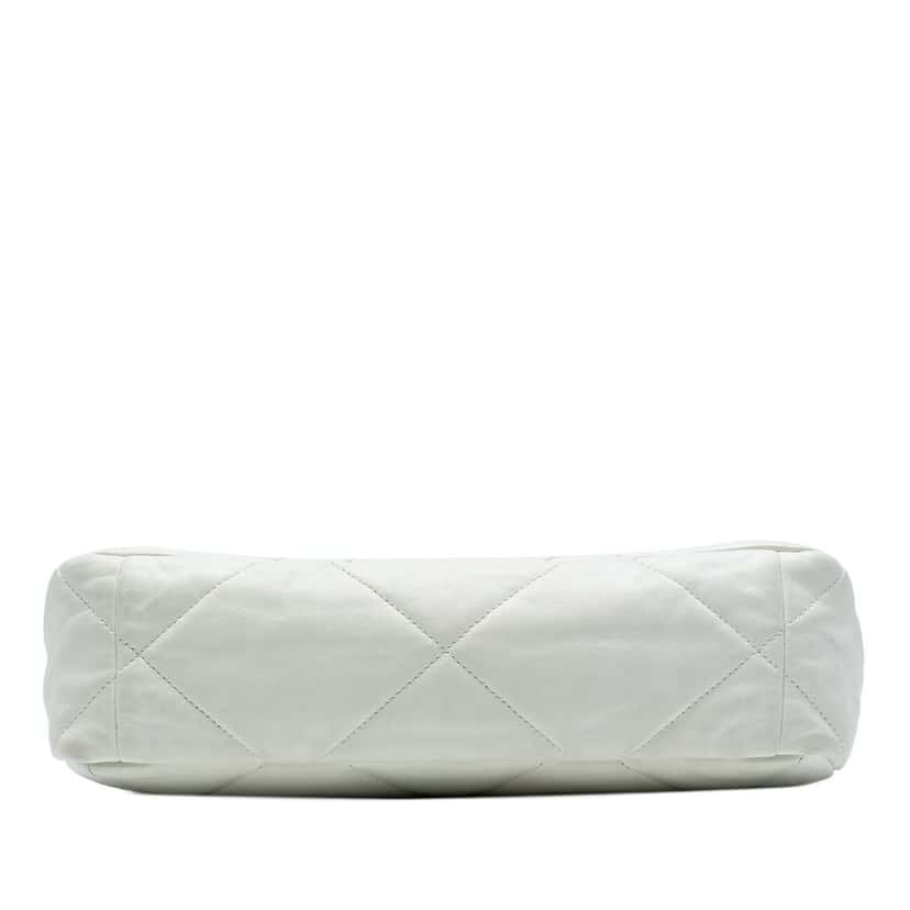 Chanel Large Lambskin 19 Flap White Leather Very good condition - Inside View