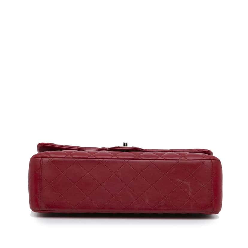 Chanel Maxi Classic Lambskin Double Flap Red Leather Good condition - Box View