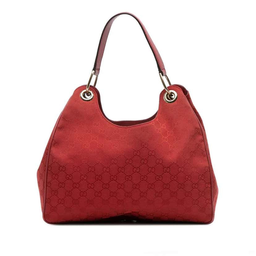 Gucci GG Canvas Shoulder Bag Red Canvas Good condition - Front View
