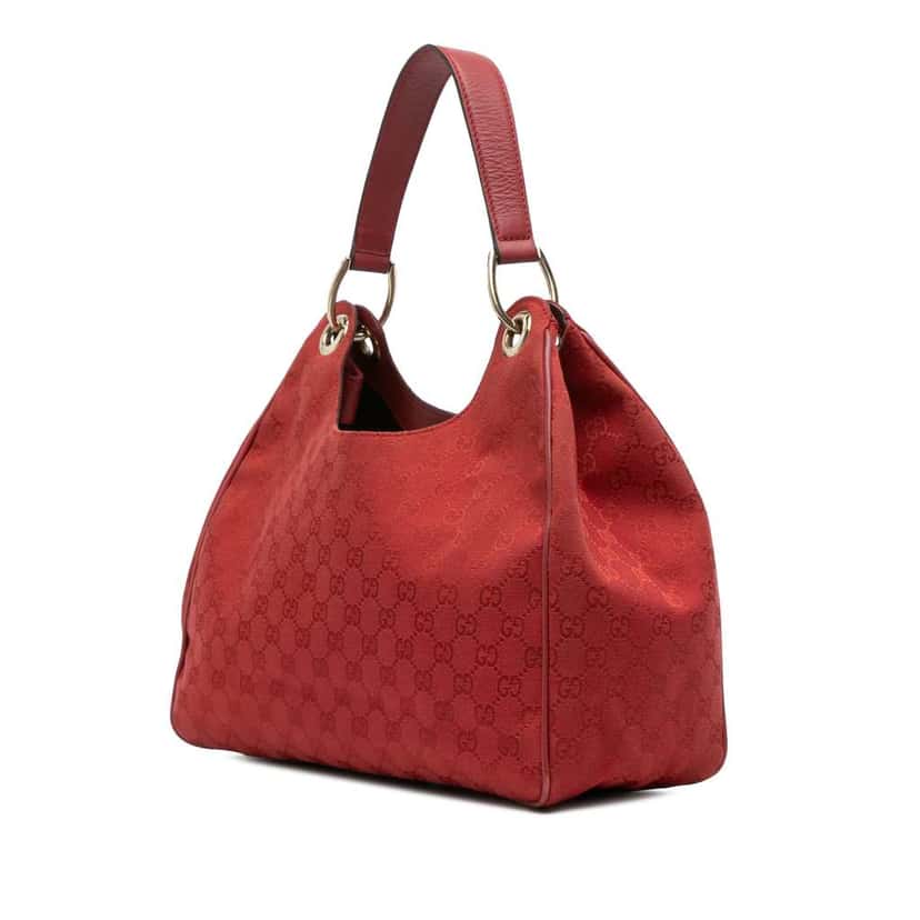 Gucci GG Canvas Shoulder Bag Red Canvas Good condition - Back View