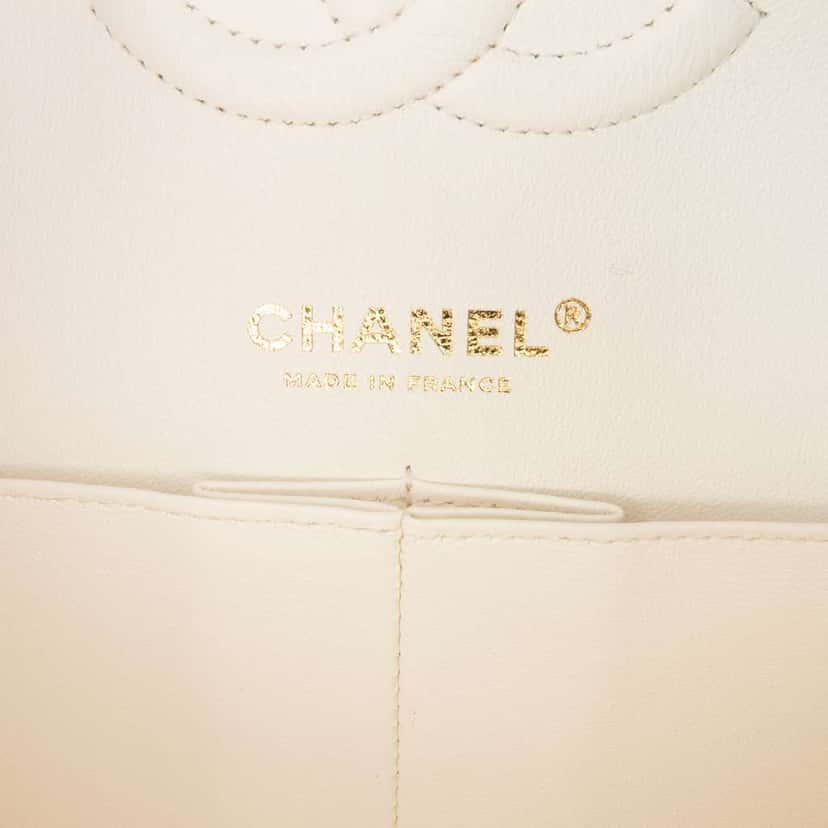Chanel Medium Classic Tweed Double Flap Blue Tweed Fair condition - Box View