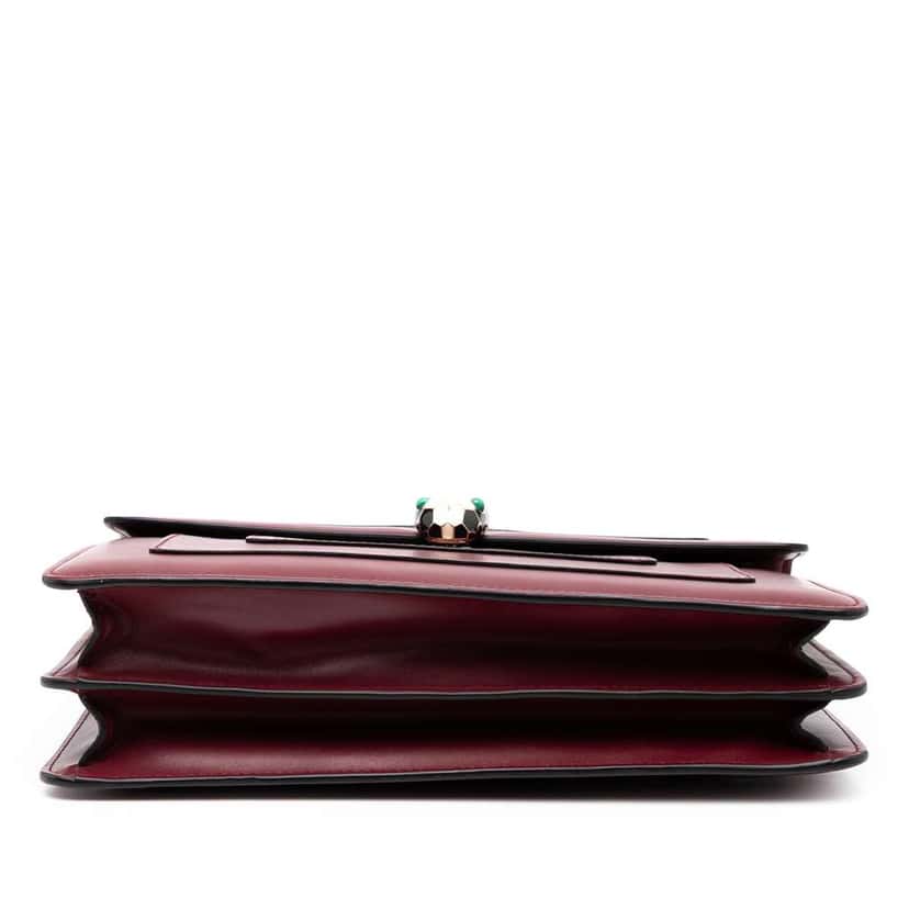 Bvlgari Medium Calfskin Serpenti Forever Shoulder Bag Red Leather Good condition - Inside View