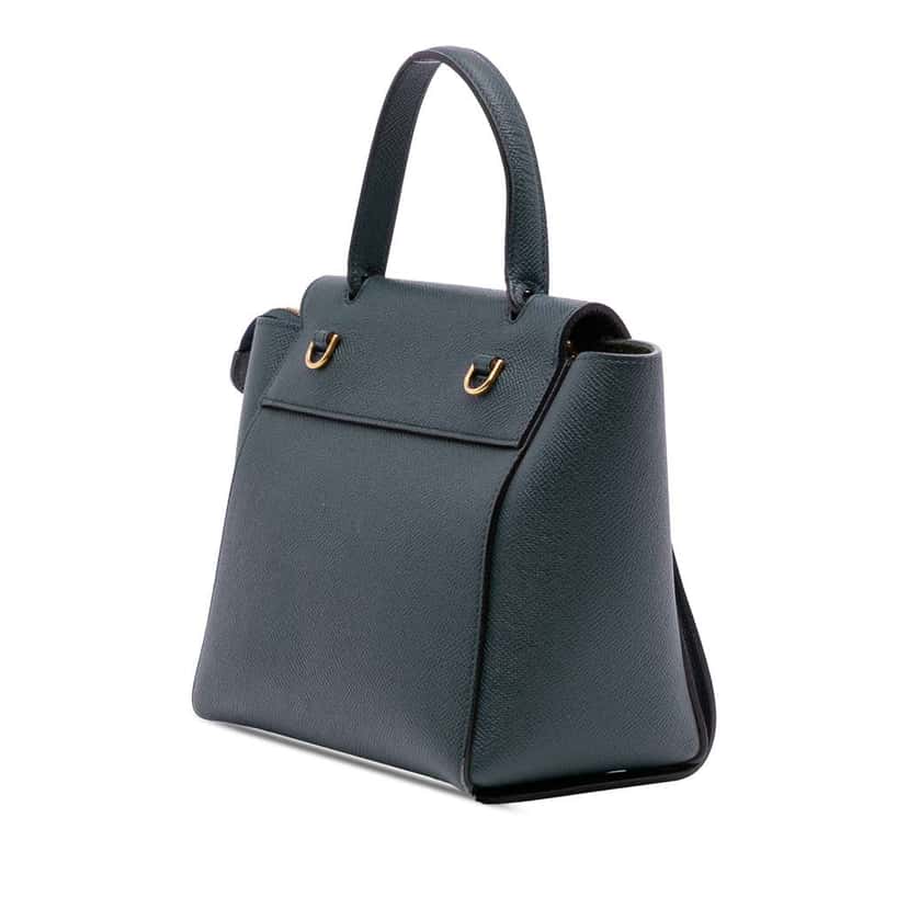 Celine Nano Grained Calfskin Belt Bag Green Leather Good condition - Back View