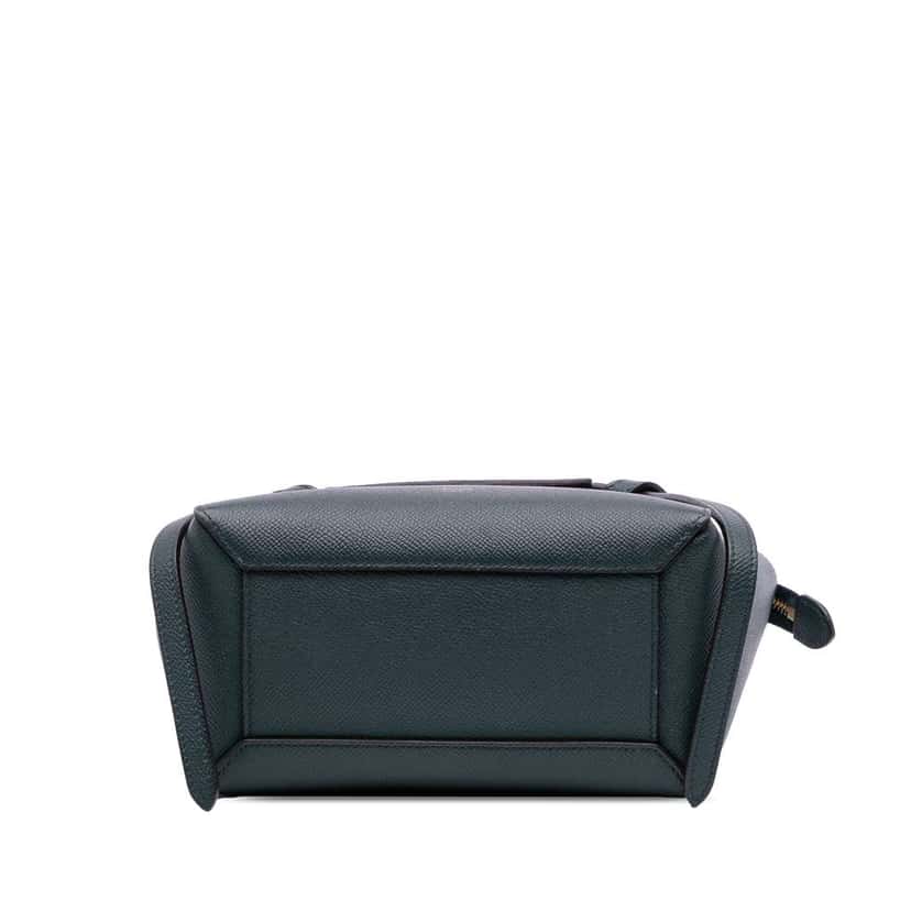 Celine Nano Grained Calfskin Belt Bag Green Leather Good condition - Inside View