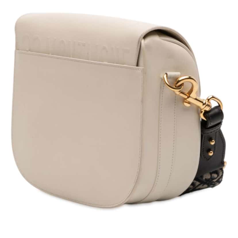 Dior Large Smooth Calfskin Bobby Crossbody White Leather Good condition - Back View