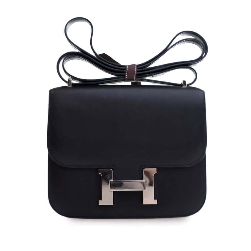 Hermès Mini Swift Marble Constance 18 Black Leather Good condition - Front View