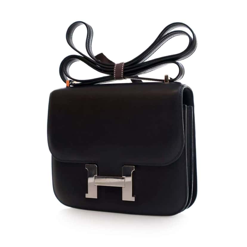 Hermès Mini Swift Marble Constance 18 Black Leather Good condition - Back View