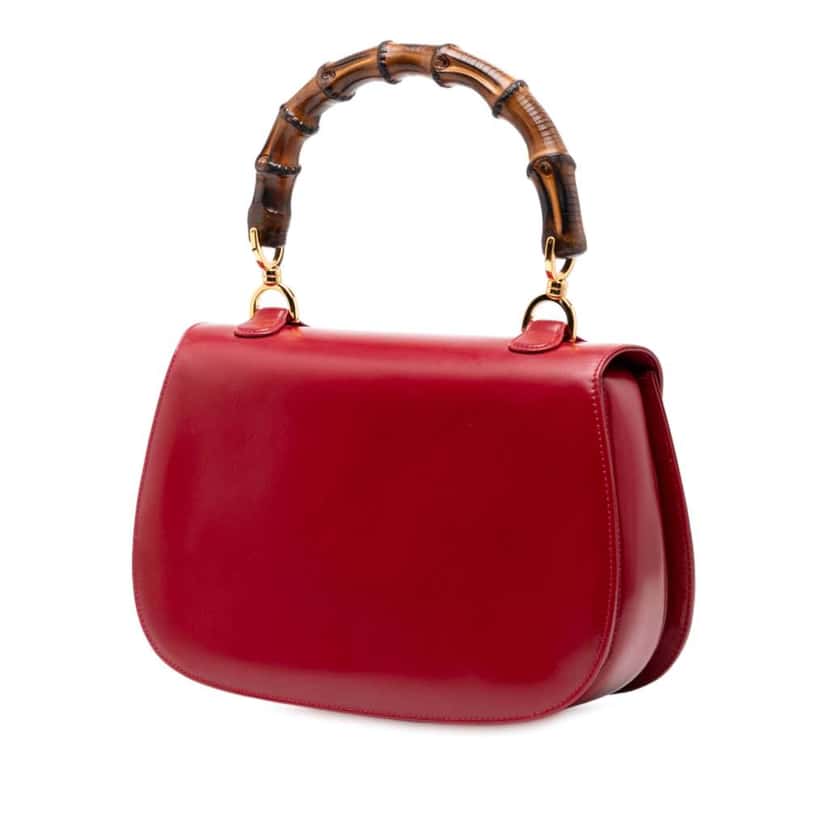 Gucci Calfskin Bamboo Night Red Leather Good condition - Back View