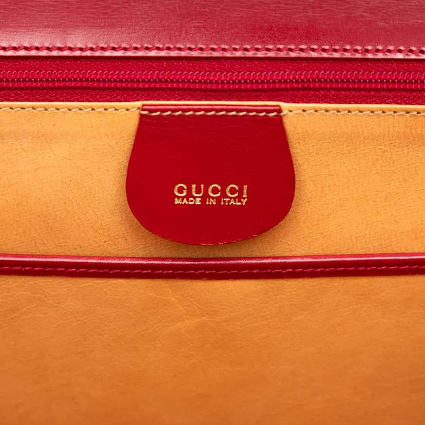 Gucci Calfskin Bamboo Night Red Leather Good condition - Box View