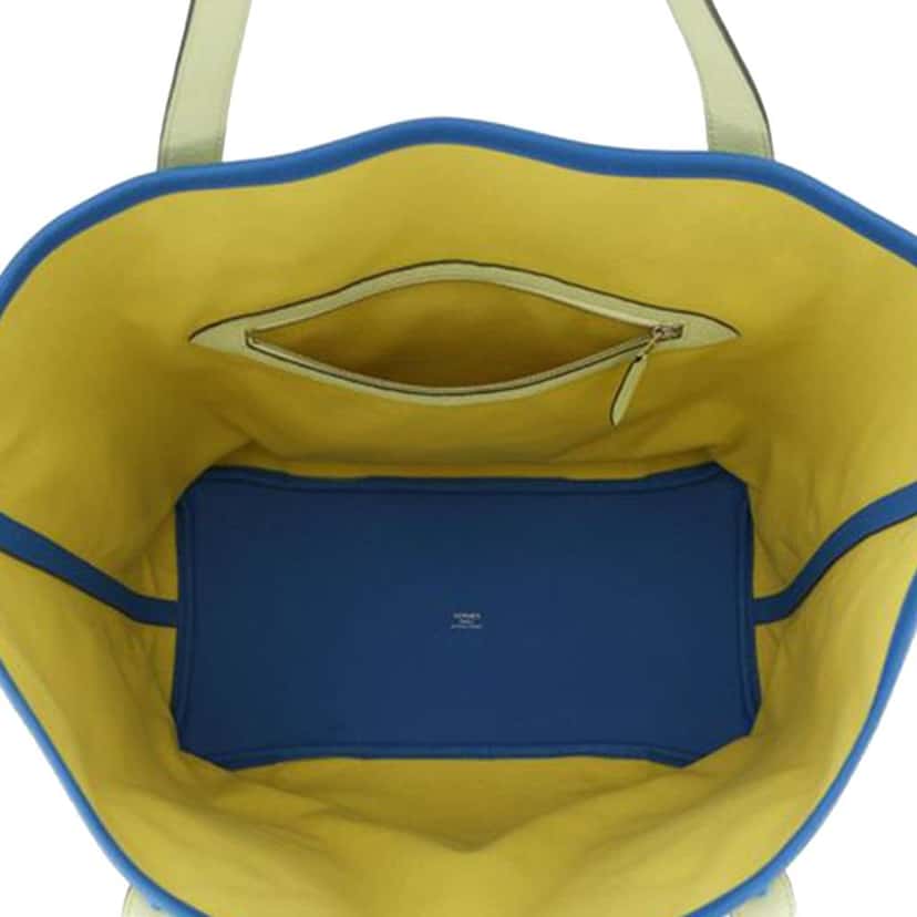 Hermès Toile and Clemence Pursangle Tote Yellow Canvas Good condition - Model View