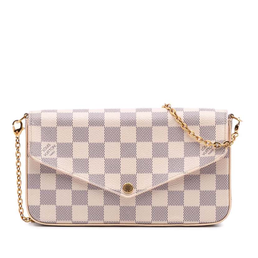 Louis Vuitton Damier Azur Pochette Felicie White Canvas Good condition - Front View