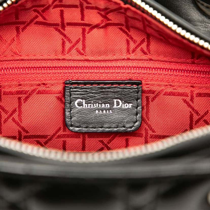 Dior Medium Lambskin Cannage Lady Dior Black Leather Good condition - Box View