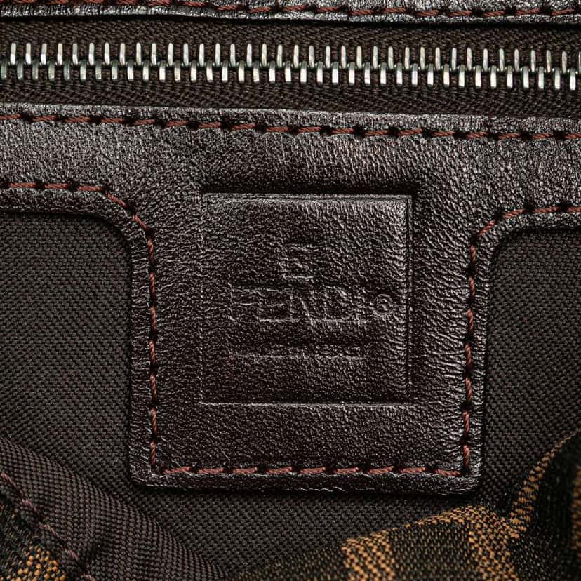 Fendi Zucca Canvas Double Flap Shoulder Bag Brown Canvas Good condition - Box View