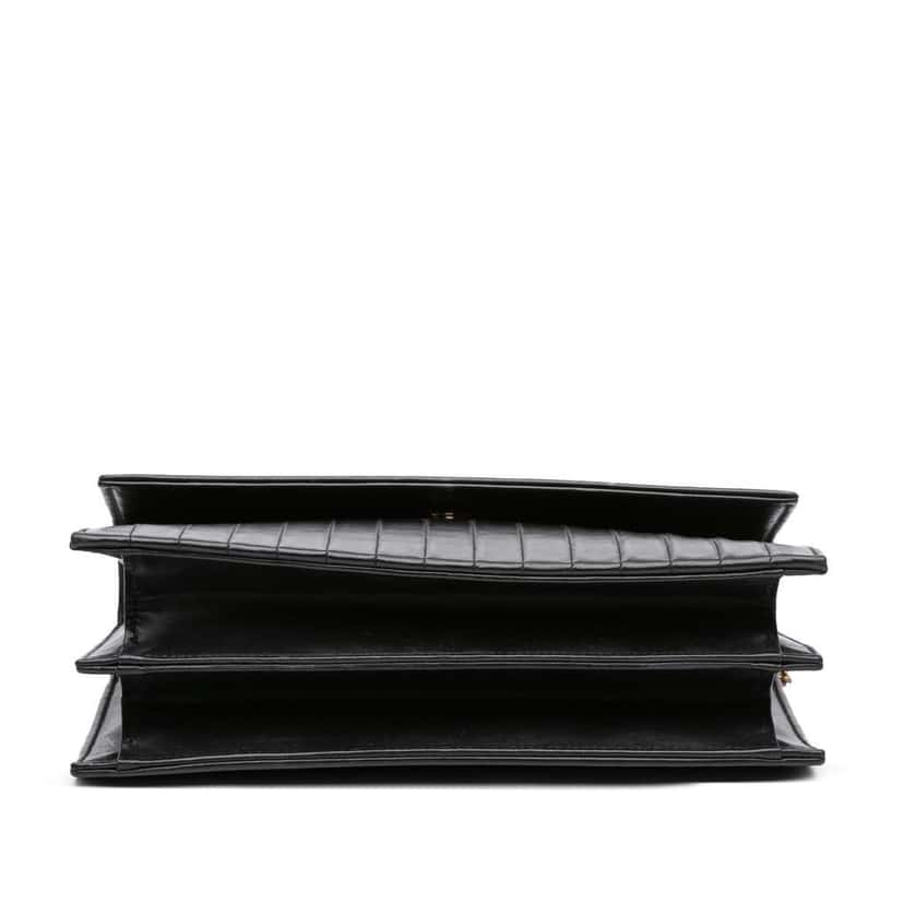 Saint Laurent Quilted Calfskin Victoire Chain Crossbody Black Leather Very good condition - Inside View