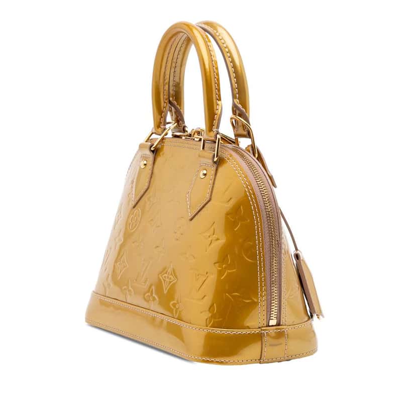 Louis Vuitton Monogram Vernis Alma BB Gold Leather Good condition - Back View