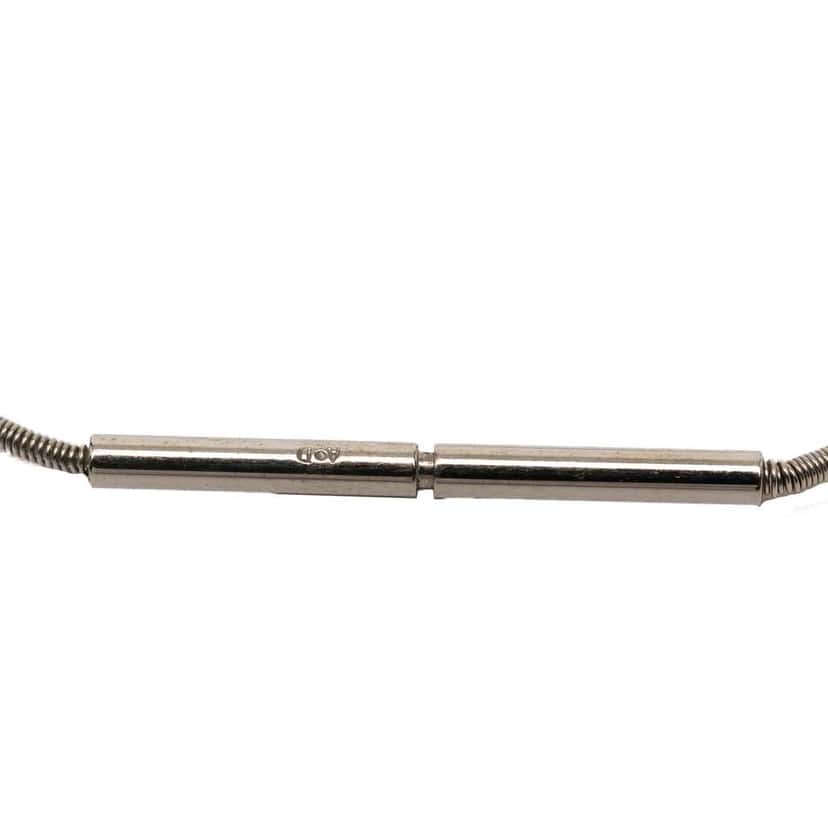 Hermès Palladium Plated Enamel Cage dH Cube Necklace White Good condition - Box View